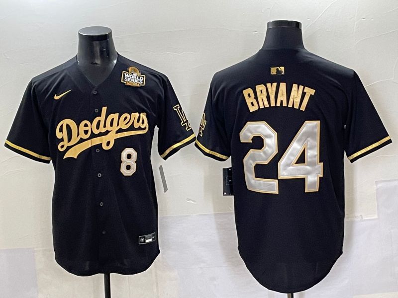 Men 2025 Los Angeles Dodgers #24 Bryant Black gold Nike MLB Jersey style 7076